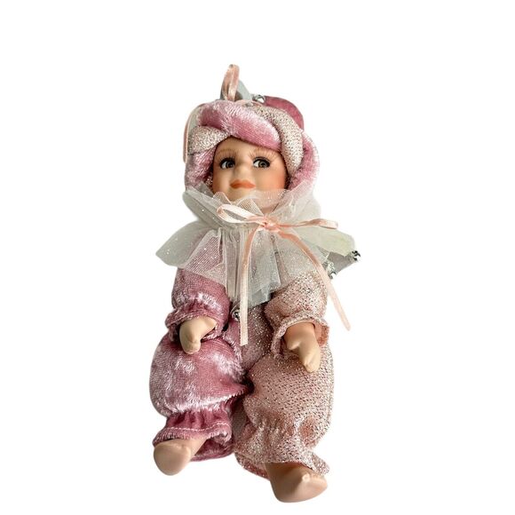 Vintage 1980s Venetian Porcelain Jester Baby Doll 7.5 Inches Decor Collection - Picture 7 of 8
